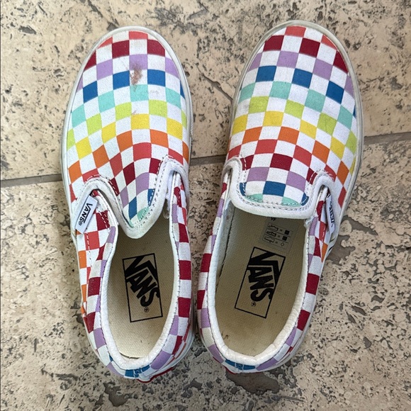 Vans Other - Vans Kids Multicolor Checkerboard Slip-On Sneakers size 13